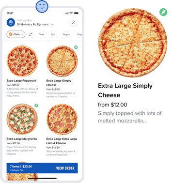 Browse pizza good screen