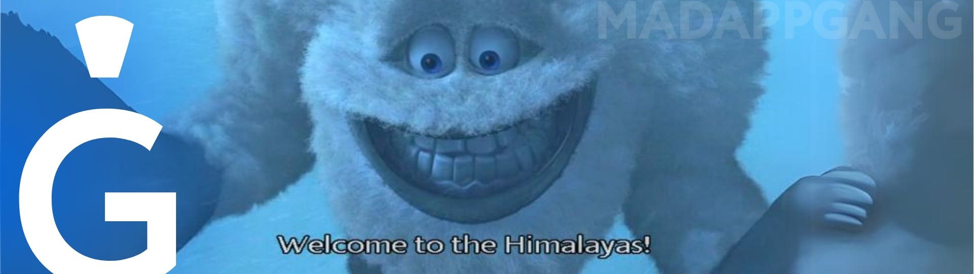 Yeti saying "Welcome to the Himalayas!"