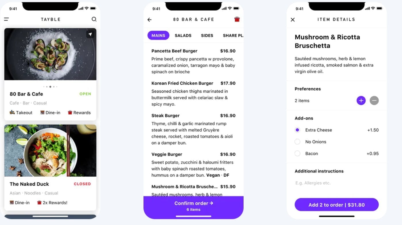 develop restaurant app