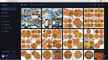 Midjourney pizzas page screen