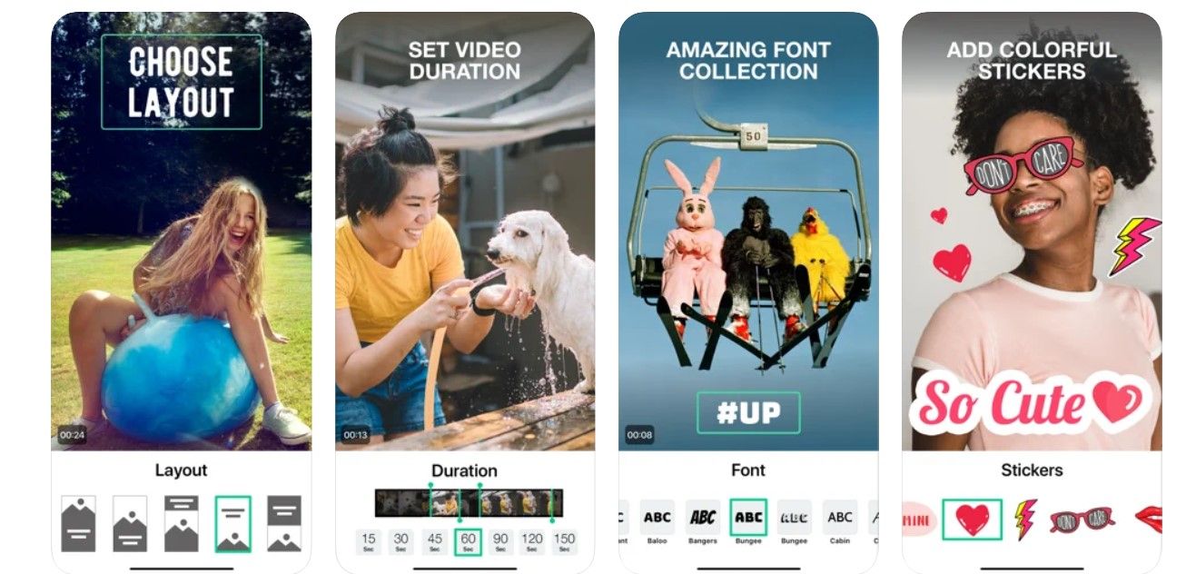 Screenshots of Magisto video editing mobile app