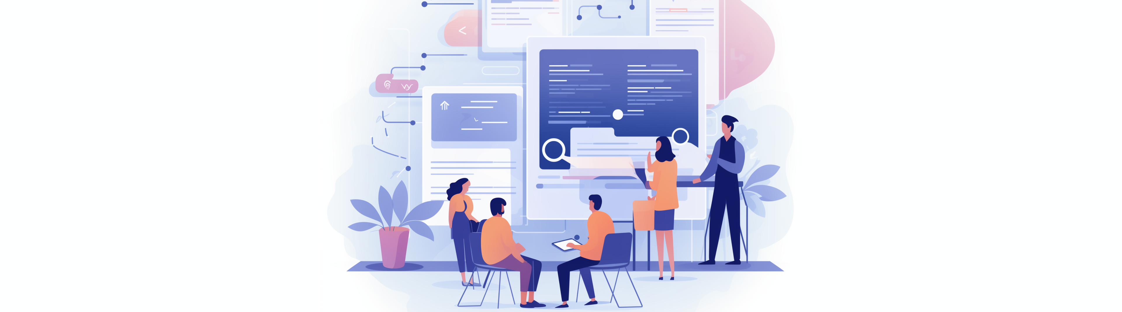 Five people are working on software structure