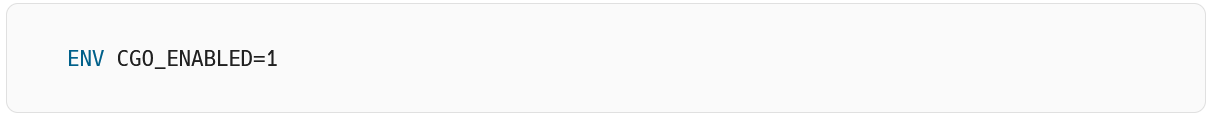One line of code in Docker if you need CGO