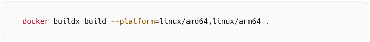 Line with a Docker command