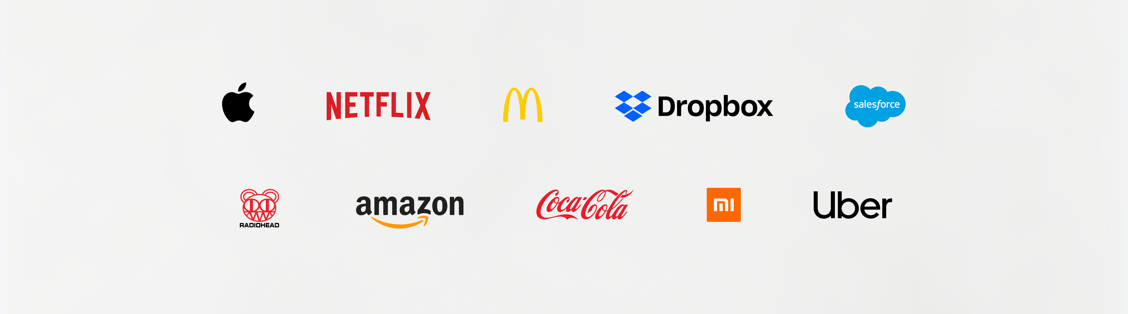 Ten logos of worldwide known companies
