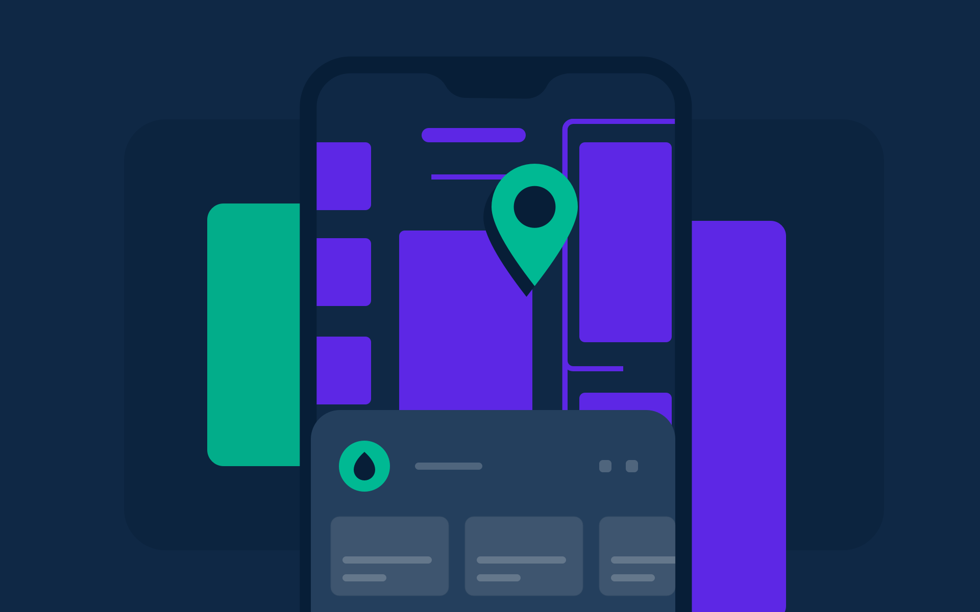 Indication of the location marker on the smartphone screen