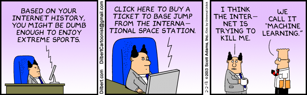 Joke about machine learning including three parts