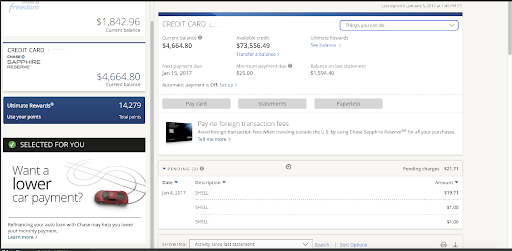 online banking example