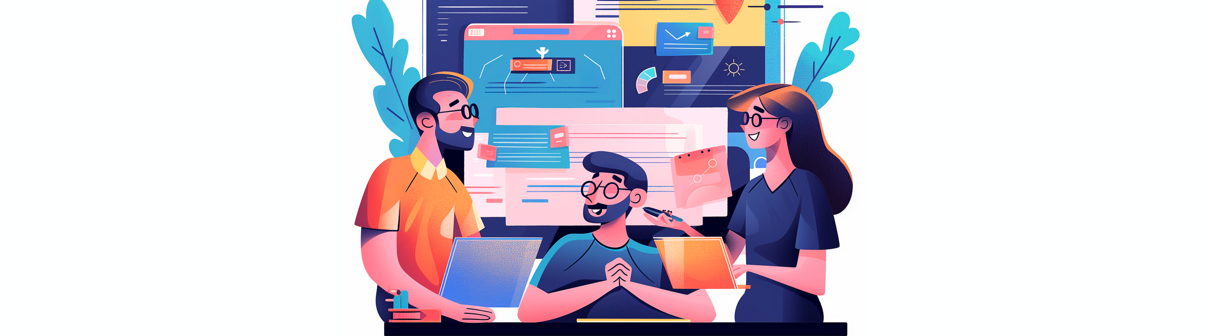 Three programmers are discussing code review rules