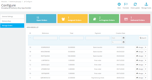 An example of an order management system