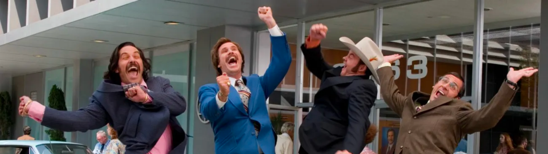 Four exciting men in suits