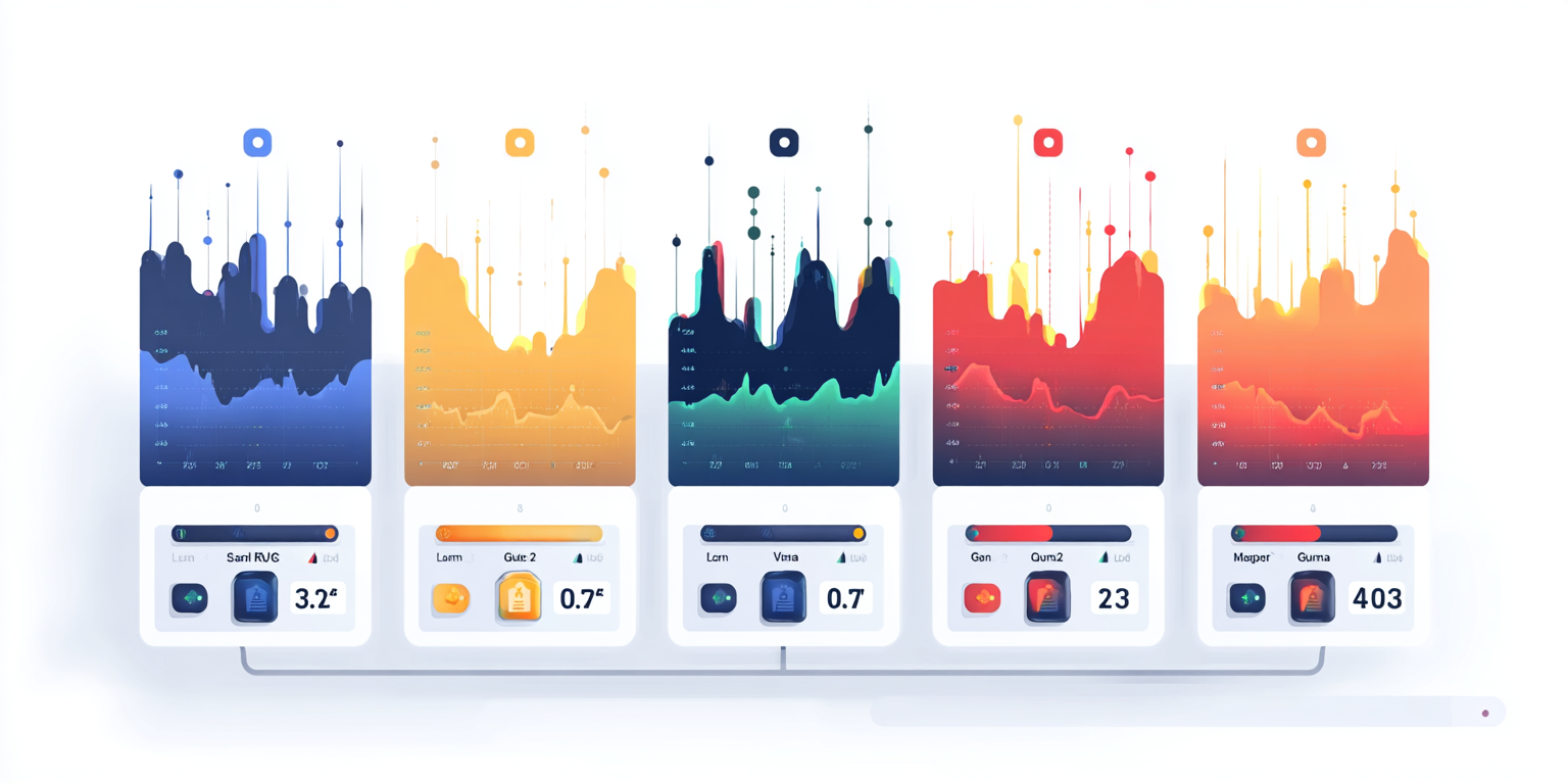 Stylised AI benchmark chart with futuristic holographic graphs comparing five AI models — DeepSeek V3, Llama 3.3, Qwen 3, Gemma 3, Llama 4 Scout