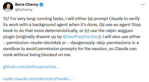 Screenshot of Boris Cherny's post 12