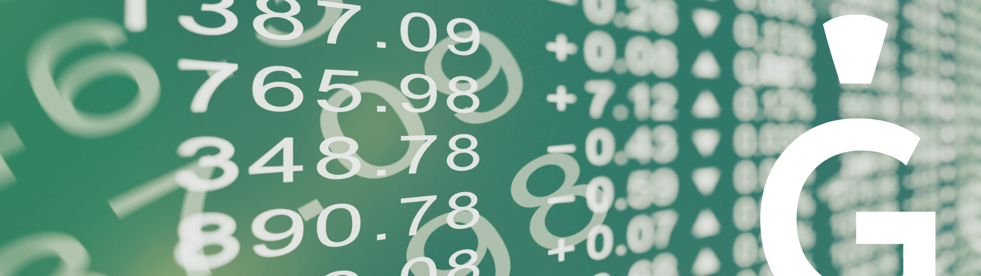 Lots of white numbers on a green background