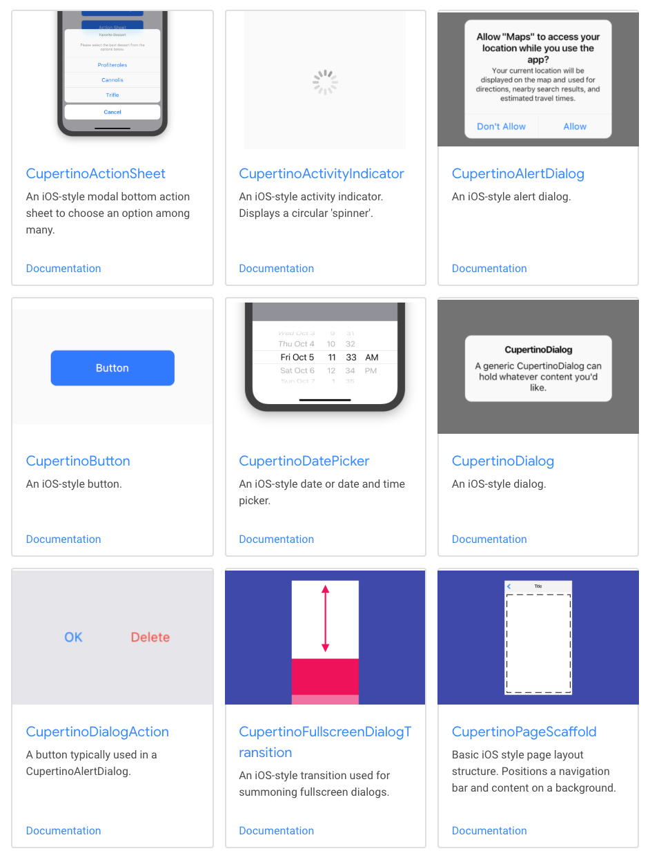 Flutter widgets