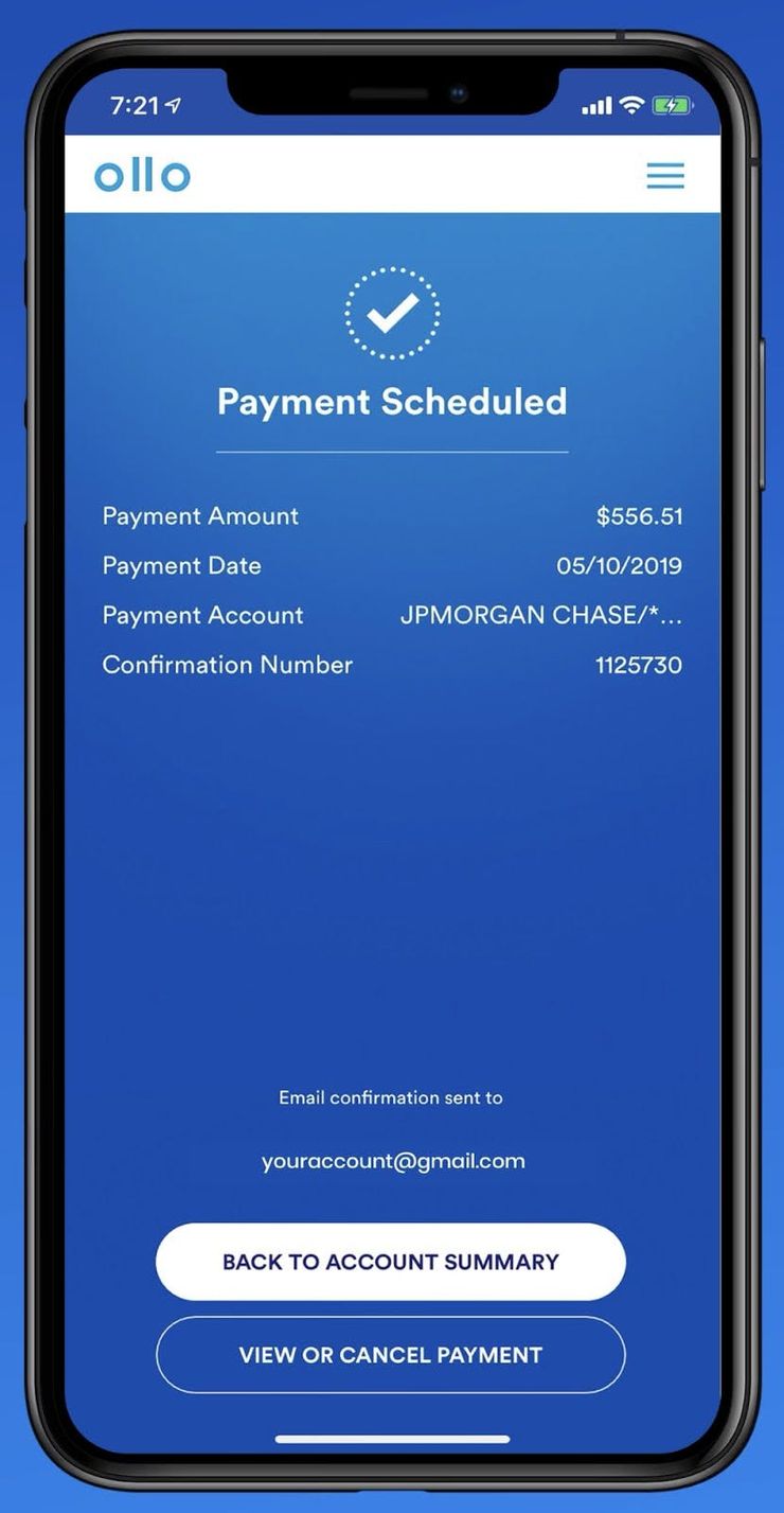 Scheduled payments in the Ollo Credit Card app
