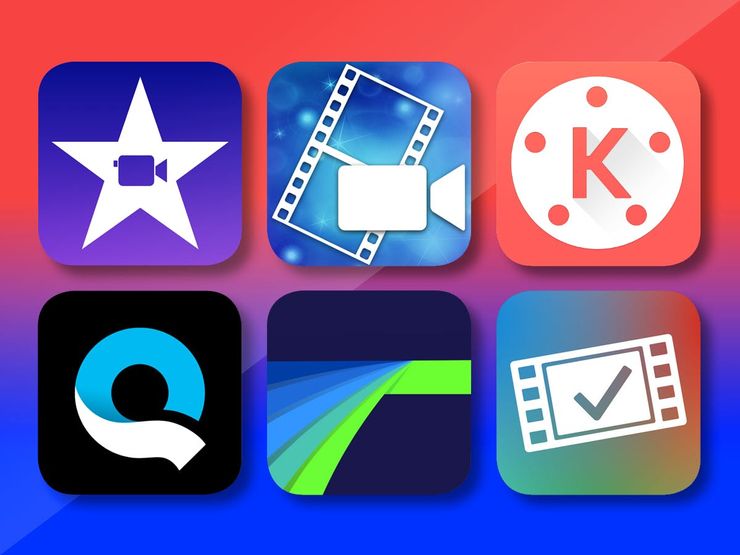 Six logos of successful mobile video editing apps