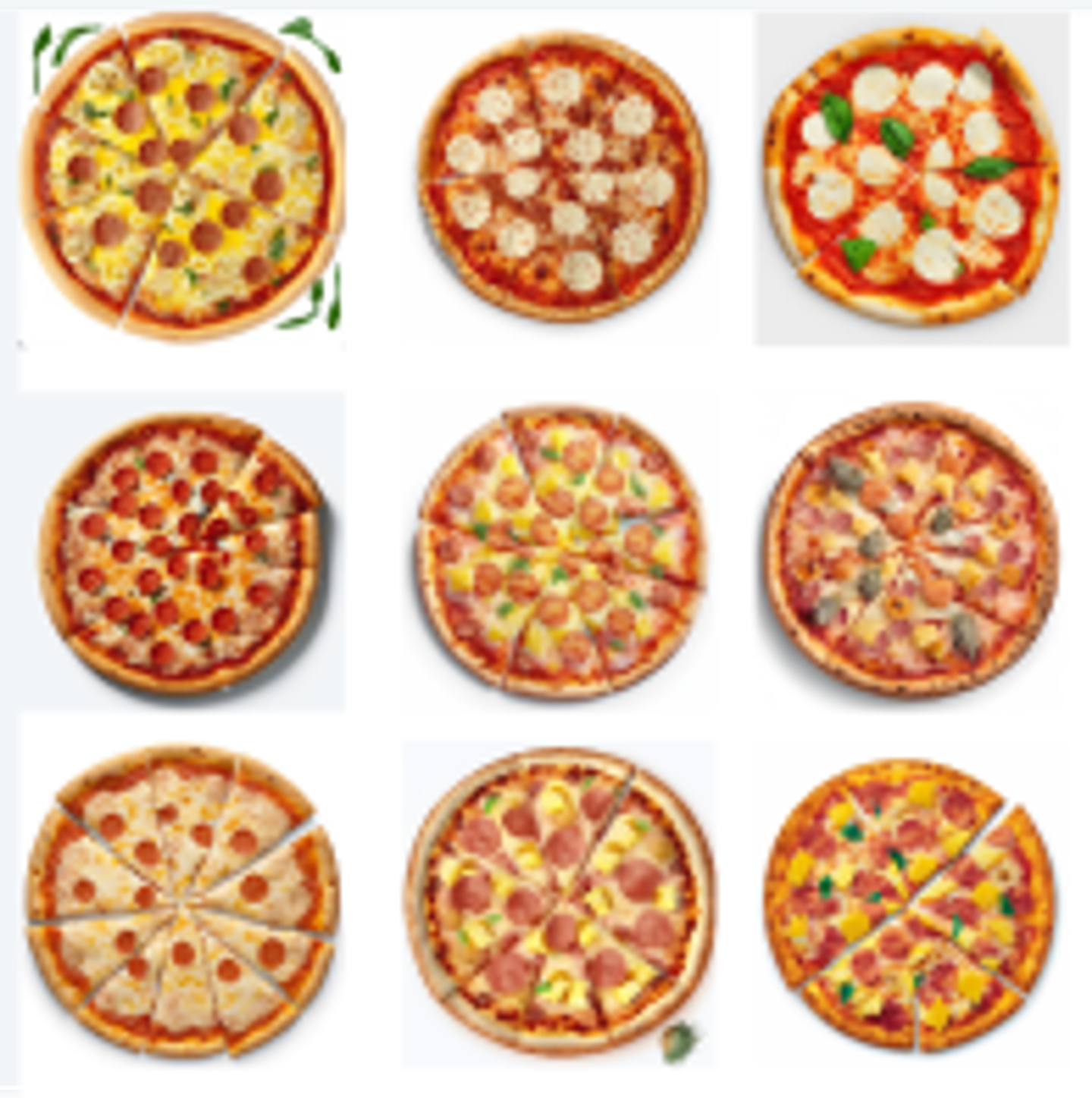 Midjourney pizzas screen