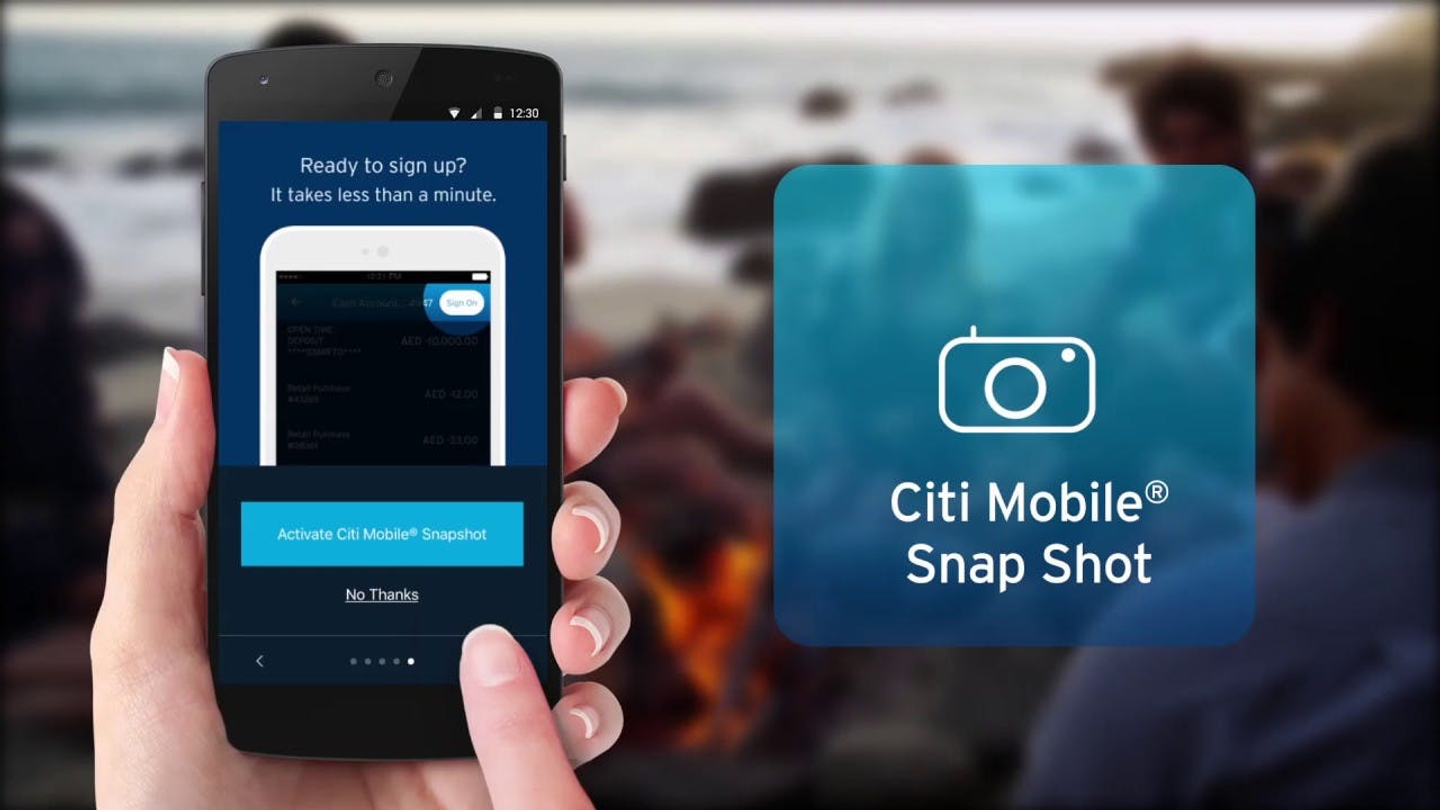 The Citi Mobile Snapshot feature.