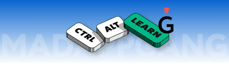 Buttons labelled Ctrl, Alt, Learn and MadAppGang's logo